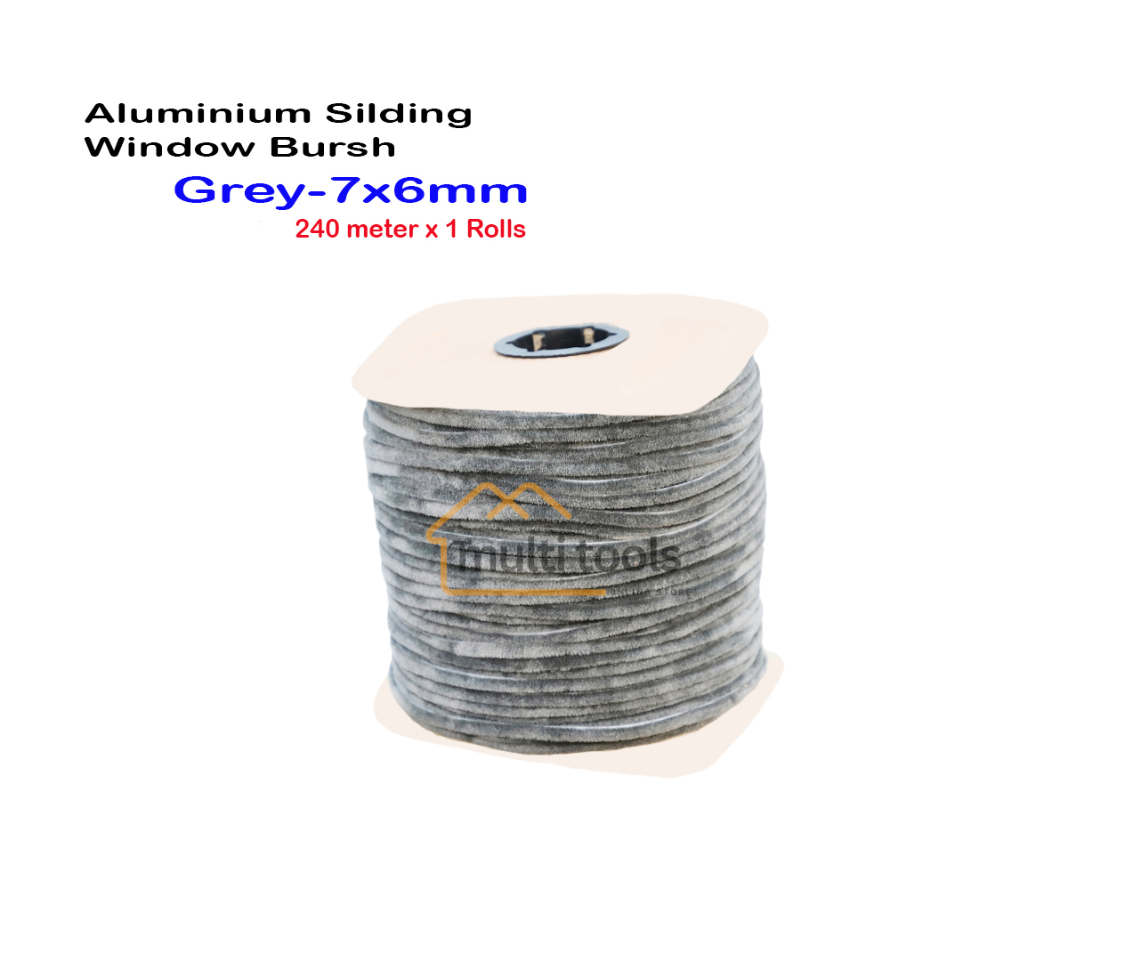 240m Aluminium Silding Window Bursh Grey 7X6Mm